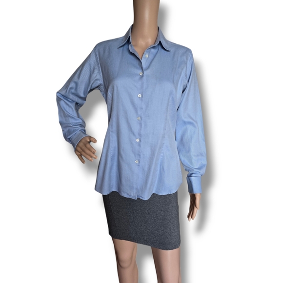 MARKS & SPENCER Women's Blue Pure Cotton Classic Shirt - Picture 11 of 16